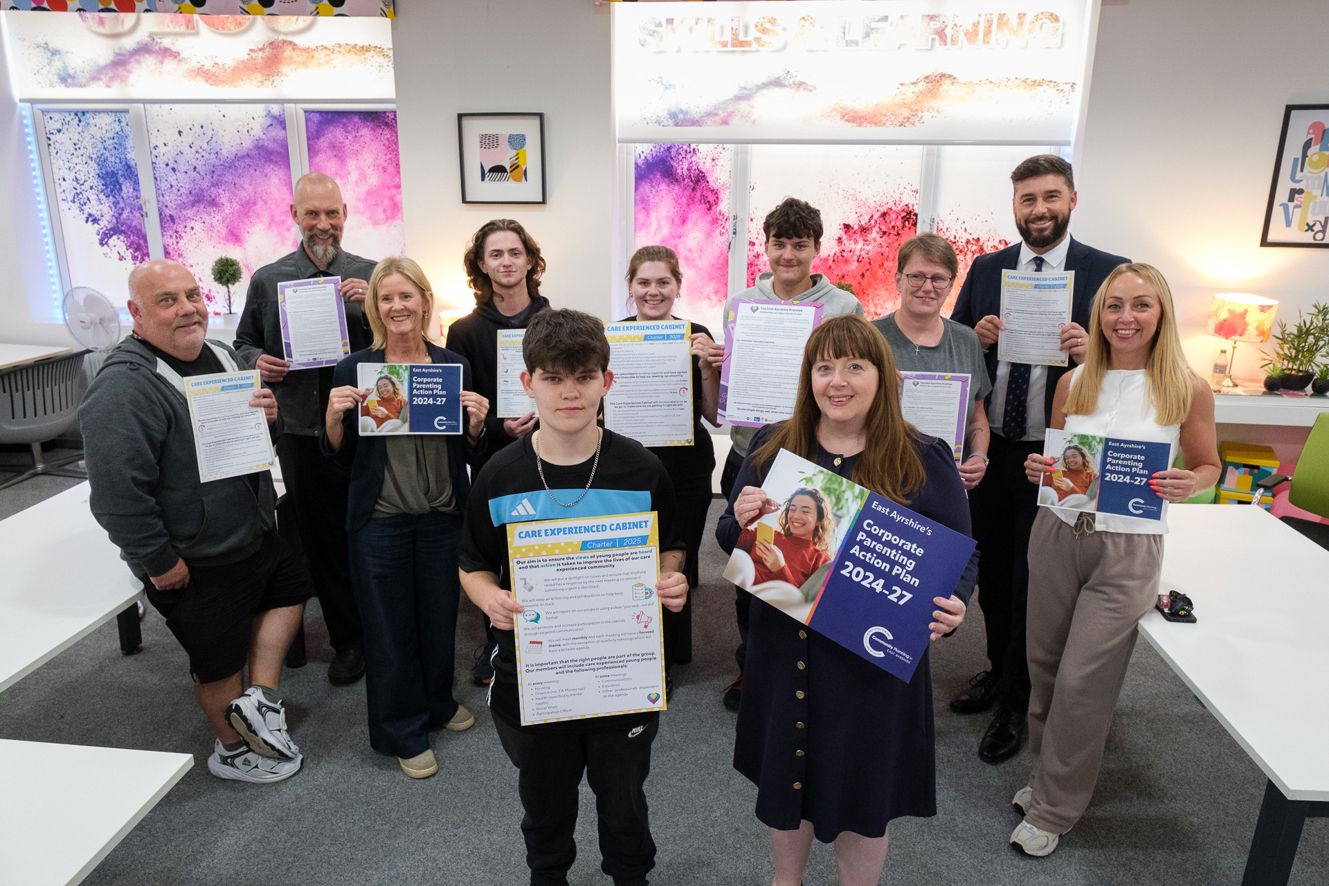 Councillor Elaine Cowan with the East Ayrshire Care Experienced Cabinet