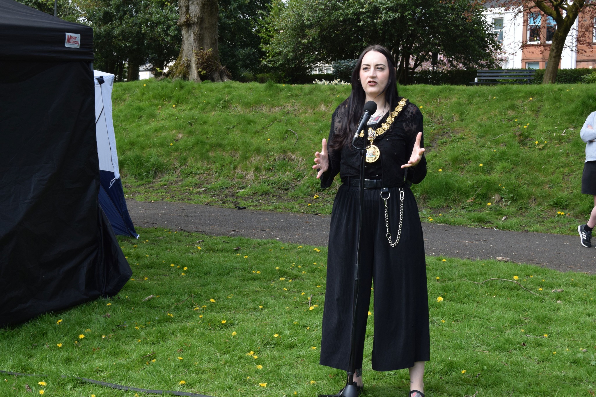 Provost Claire Leitch at the Stand Up To Racism rally in Kilmarnock's Howard Park