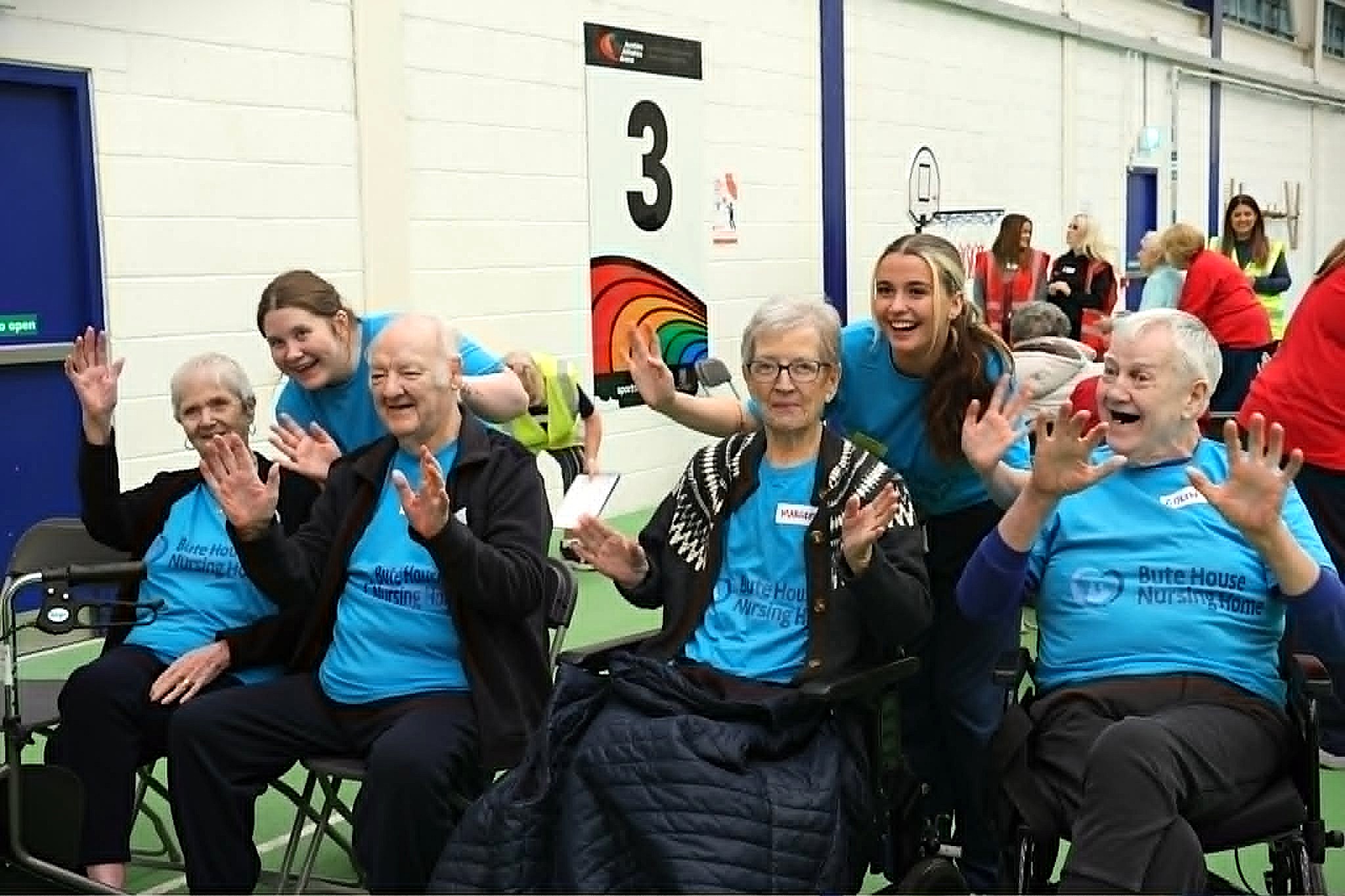 Care home residents enjoying a dance