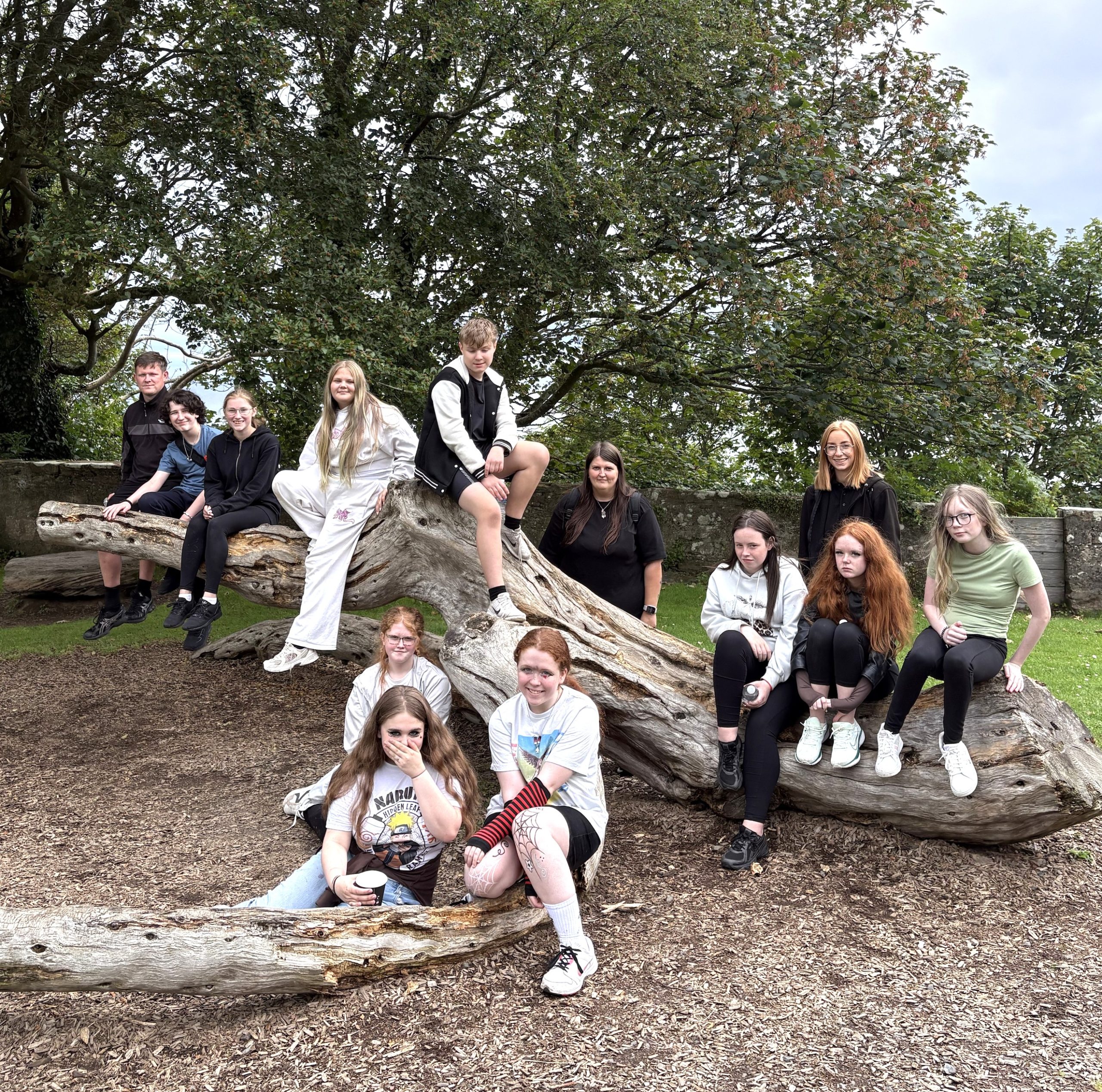 Some of the young carers outdoors